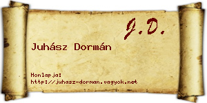 Juhász Dormán névjegykártya